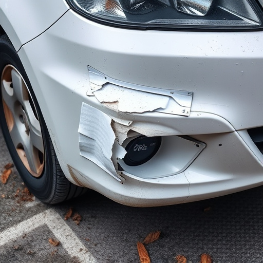 damaged car bumper