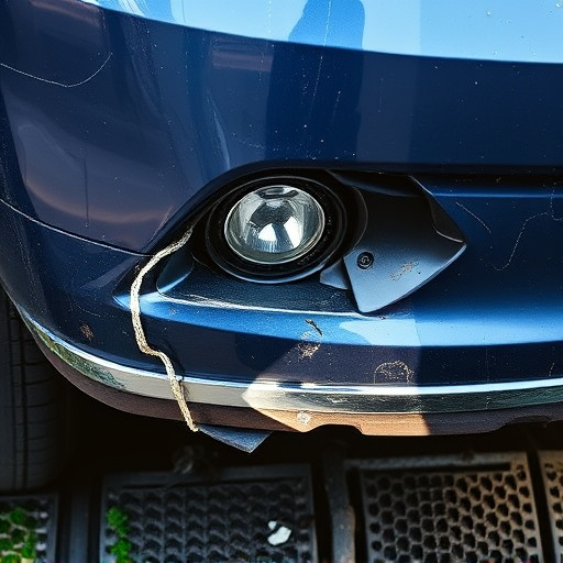 damaged car bumper