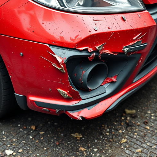 damaged car bumper