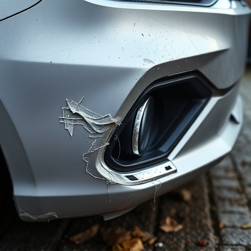 damaged car bumper