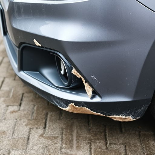 damaged car bumper