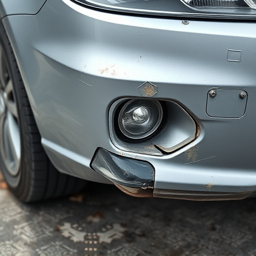 damaged car bumper