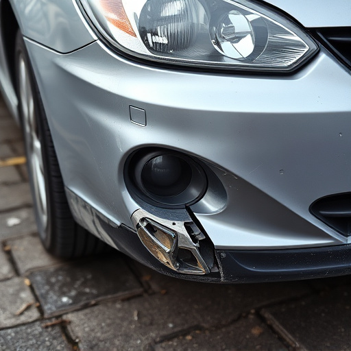 damaged car bumper