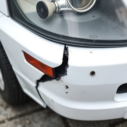 damaged car bumper