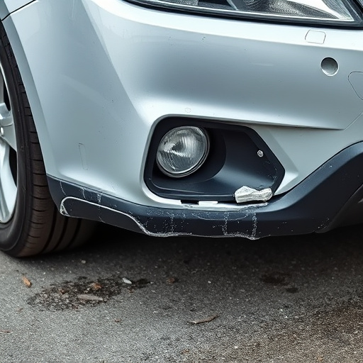 damaged car bumper