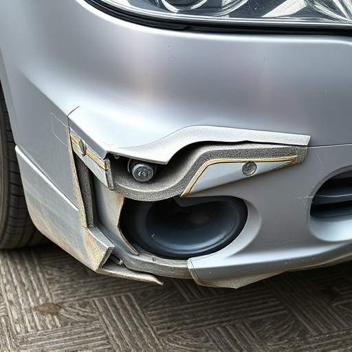 damaged car bumper
