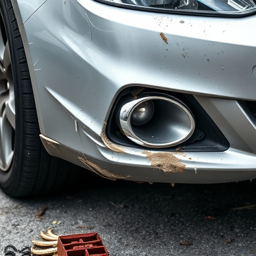damaged car bumper