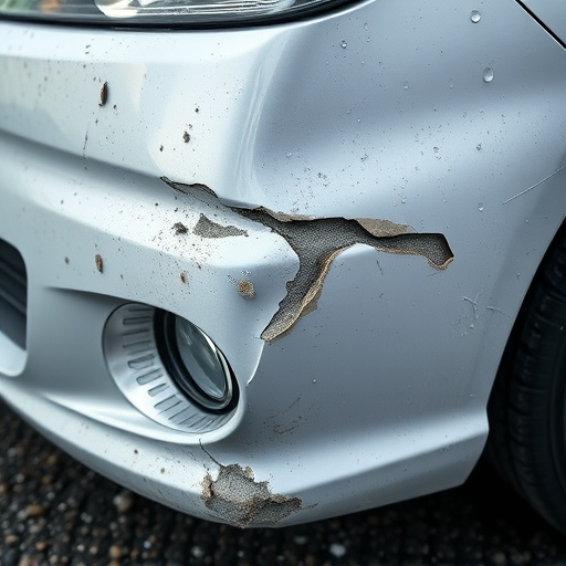 damaged car bumper