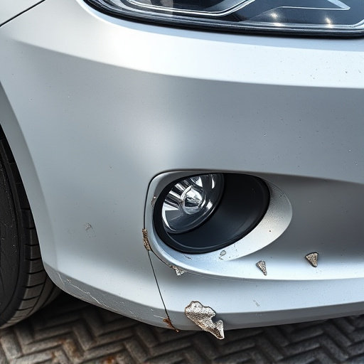 damaged car bumper