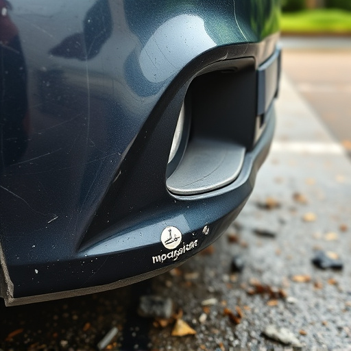 damaged car bumper