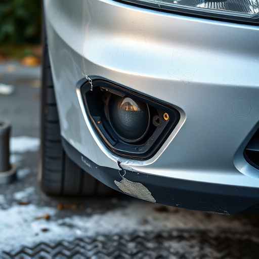 damaged car bumper