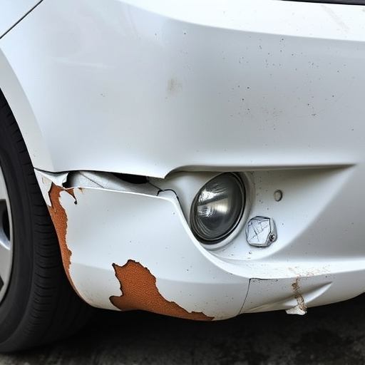 damaged car bumper
