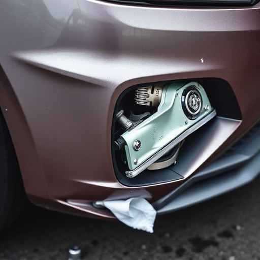 damaged car bumper