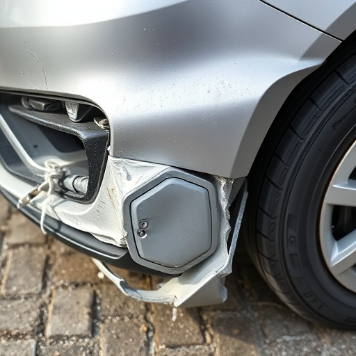 damaged car bumper