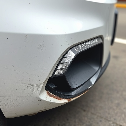 damaged car bumper