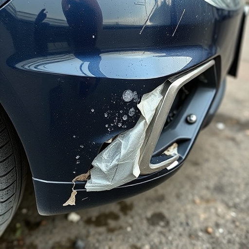 damaged car bumper