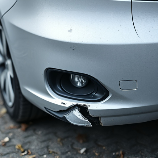 damaged car bumper