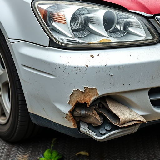 damaged car bumper