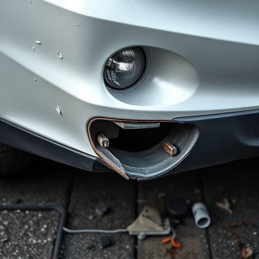 damaged car bumper
