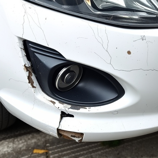 damaged car bumper