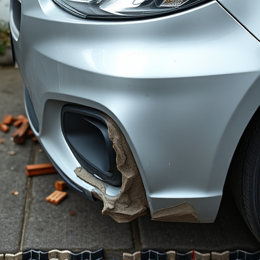 damaged car bumper