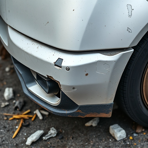 damaged car bumper