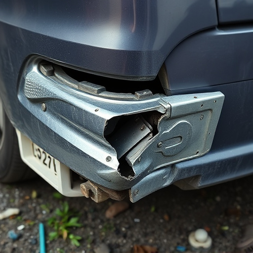 damaged car bumper