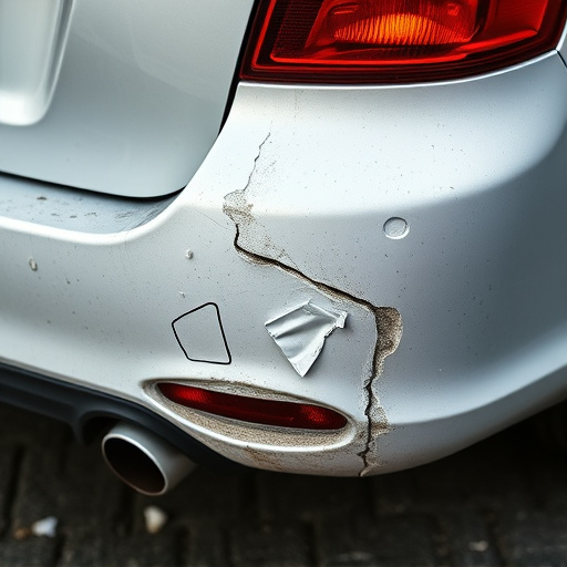 damaged car bumper