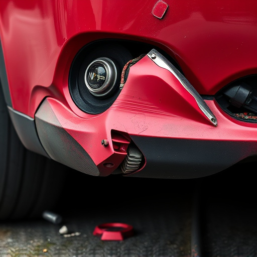 damaged car bumper