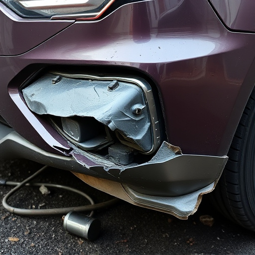 damaged car bumper