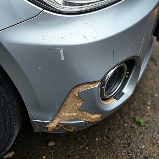damaged car bumper