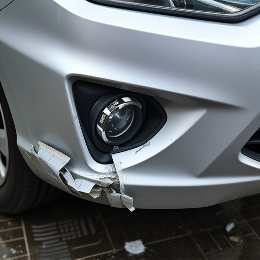 damaged car bumper
