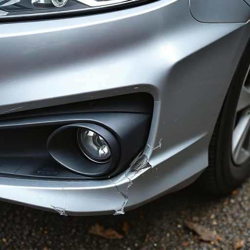 damaged car bumper