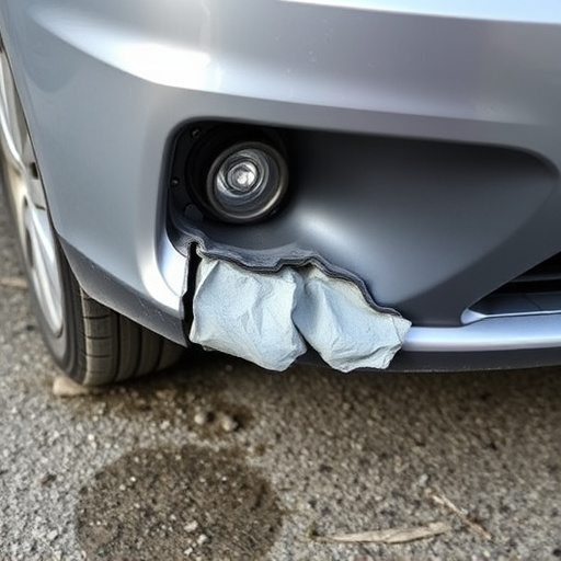 damaged car bumper