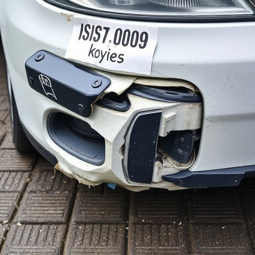 damaged car bumper