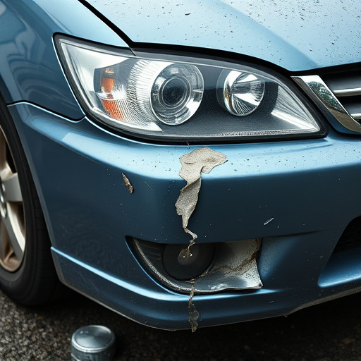 damaged car bumper