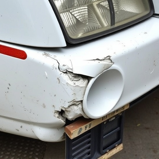 damaged car bumper