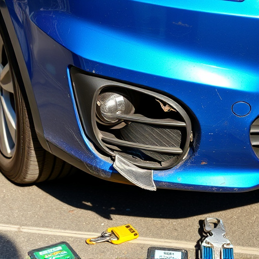 damaged car bumper
