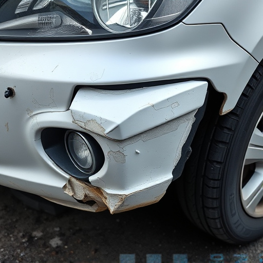 damaged car bumper
