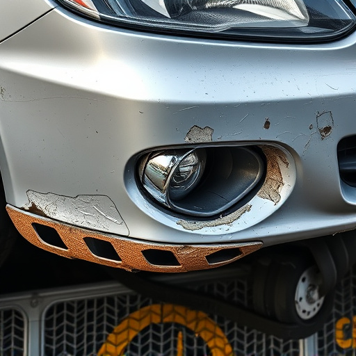 damaged car bumper