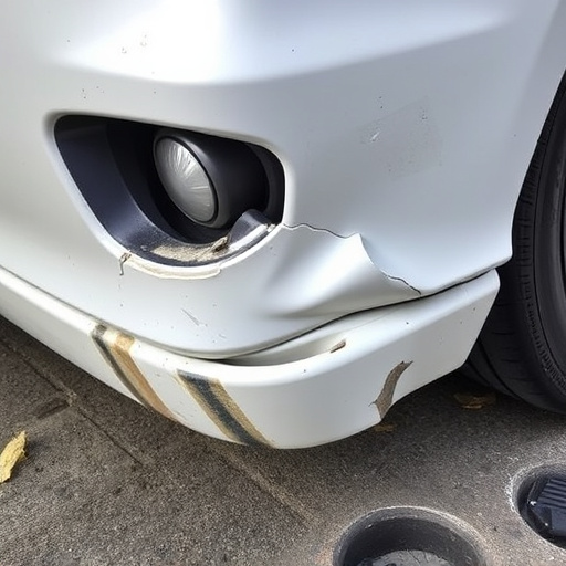 damaged car bumper