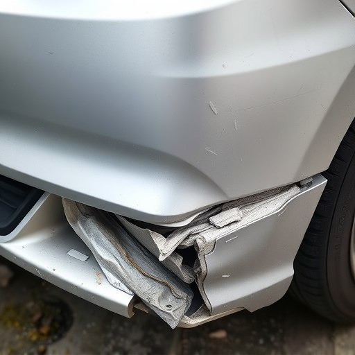 damaged car bumper