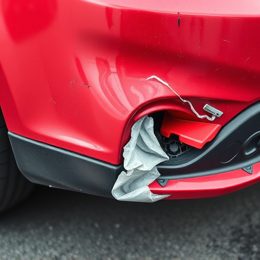 damaged car bumper