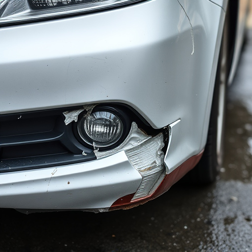 damaged car bumper