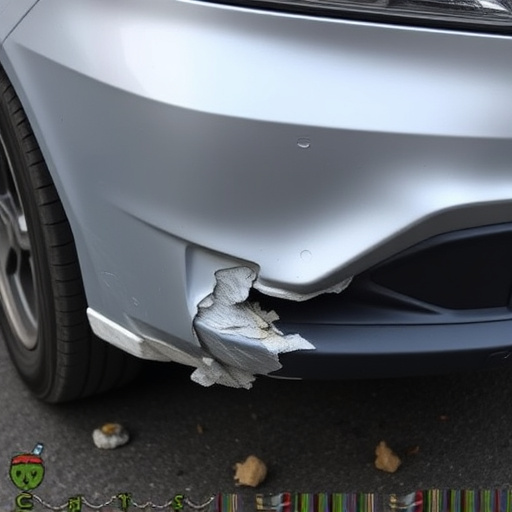 damaged car bumper