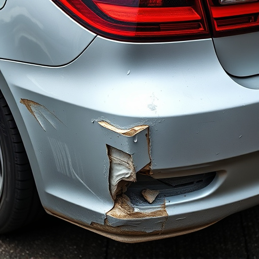 damaged car bumper