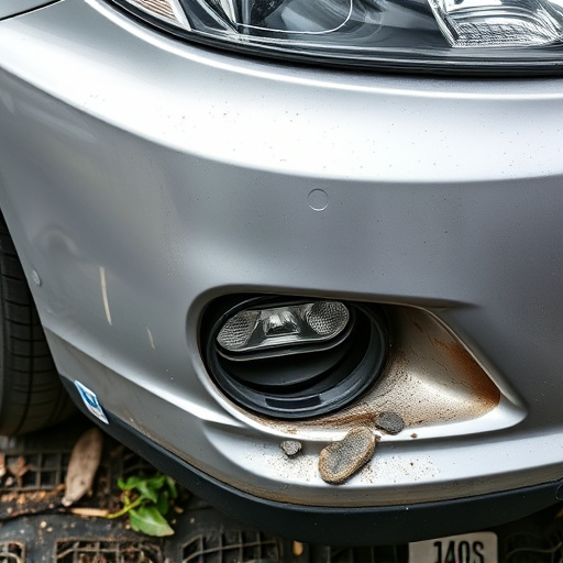 damaged car bumper