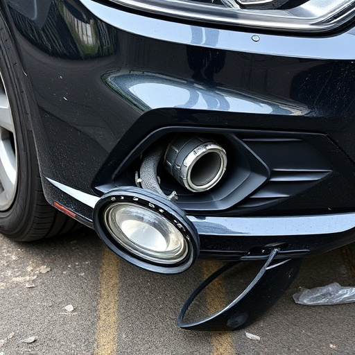 damaged car bumper