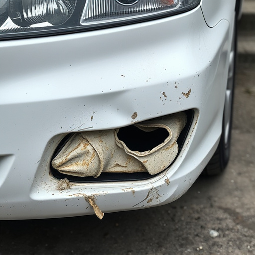 damaged car bumper