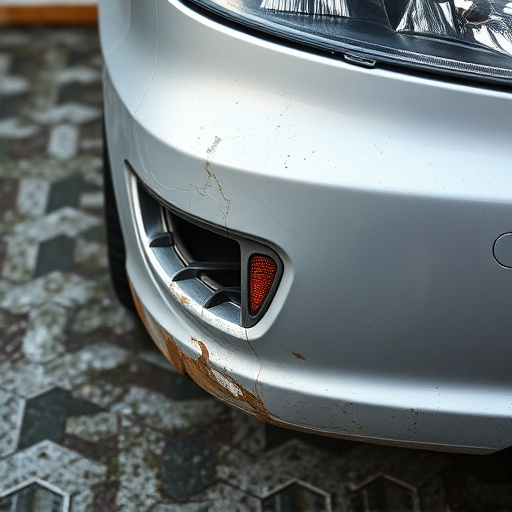 damaged car bumper